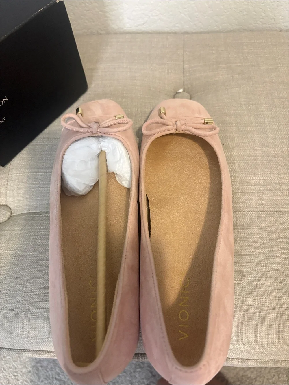 New in box Vionic Klara blush Pink Square-Toe Ballet Flats with Bow Detail 8